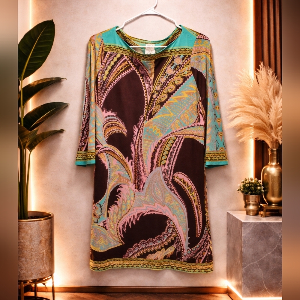 Beige by eci 14 Multicolor Patterned Garment